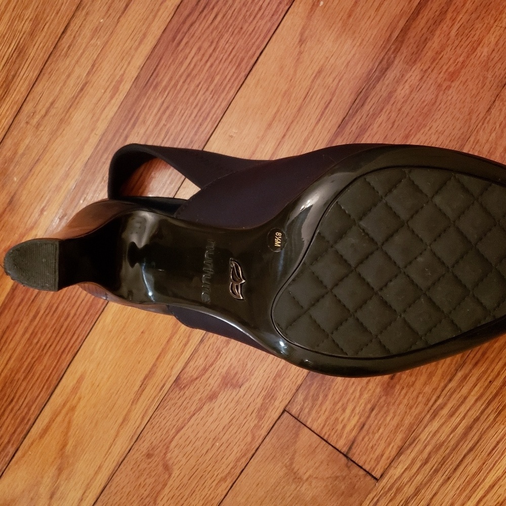 Nurture Navy Blue Slingback Heels, Booties - Picture 3 of 3